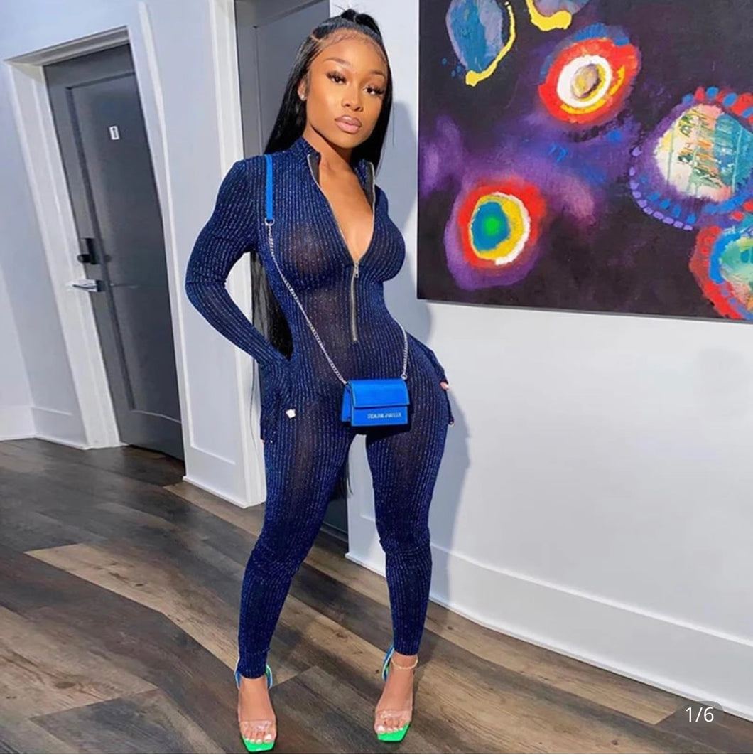 The SNB  Blue  Shimmer  Jumpsuit