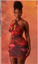 Load image into Gallery viewer, In The Clouds Criss Crossed Dress.           Available in small-Large red/taupe
